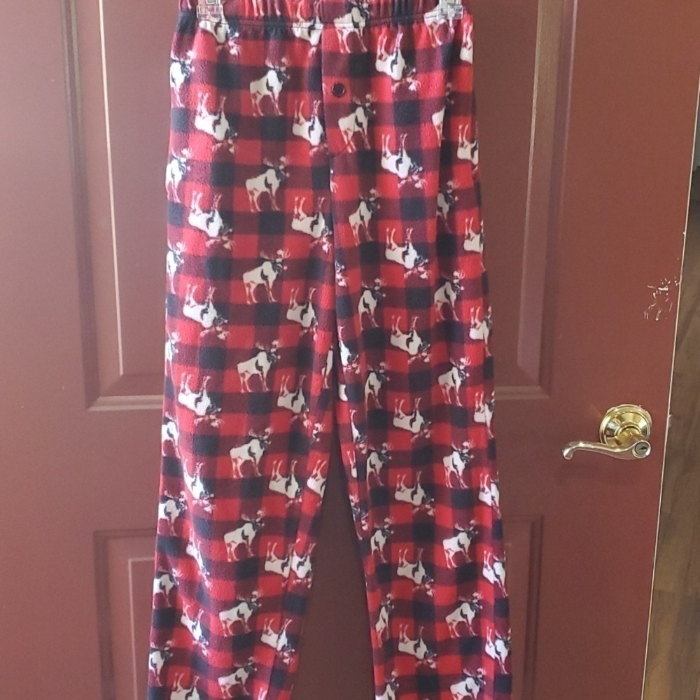 Open Trails Buffalo check fleece pants with moose Size XS men's